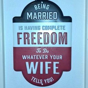 Husband Gift: funny metal, red-white-blue sign